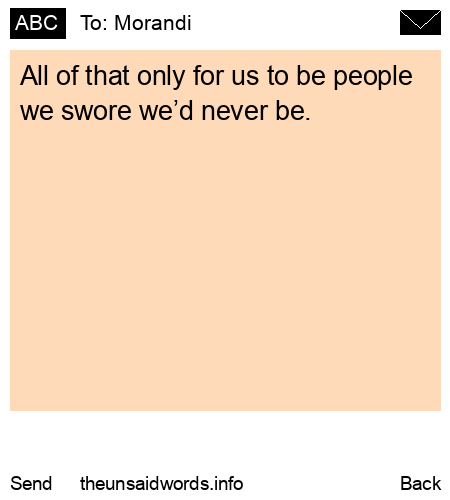 unsent message to Morandi