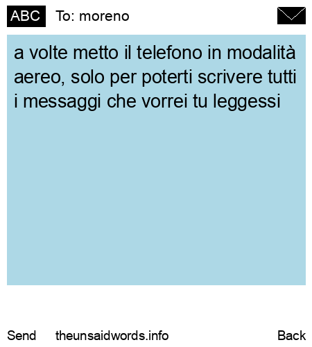 unsent message to moreno