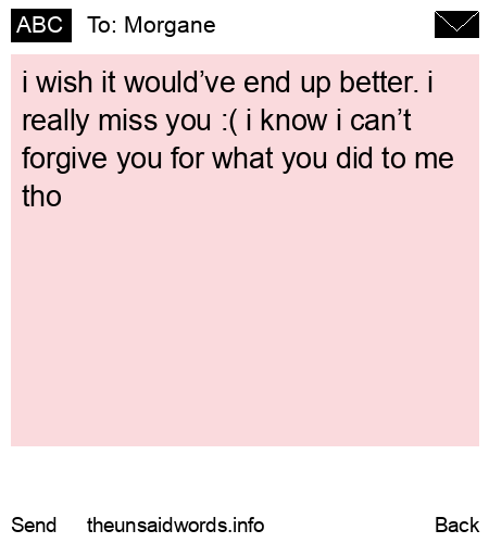 unsent message to Morgane