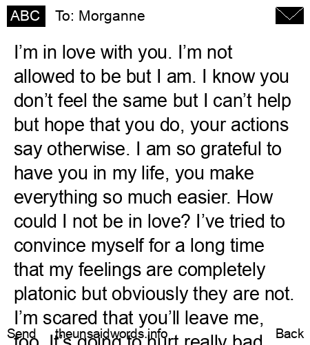 unsent message to Morganne