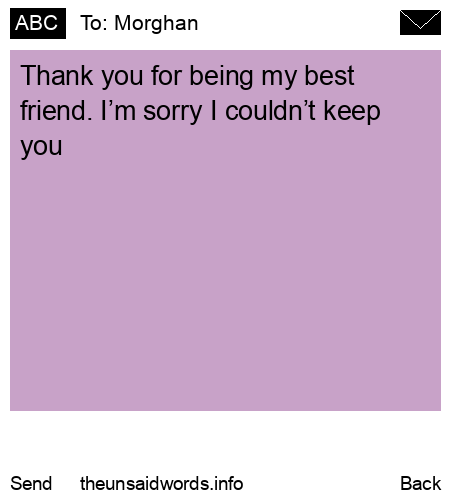 unsent message to Morghan