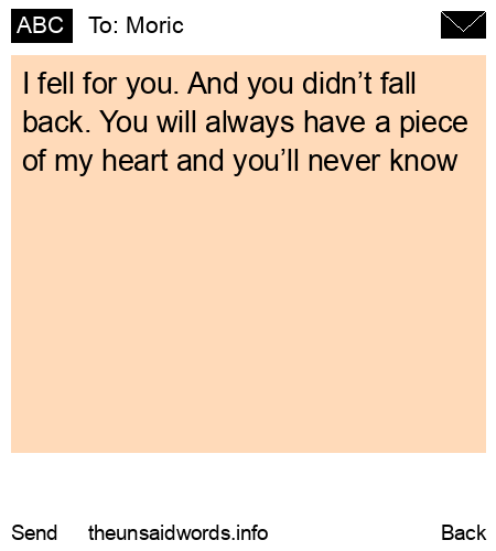 unsent message to Moric