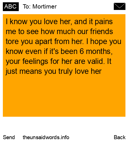 unsent message to Mortimer
