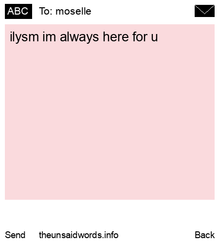 unsent message to moselle