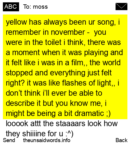 unsent message to moss