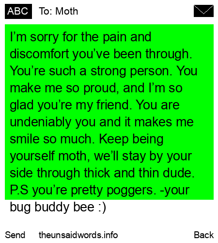 unsent message to Moth