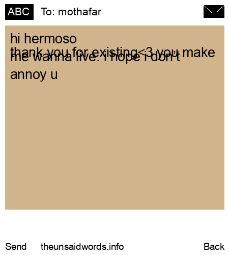 unsent message to mothafar