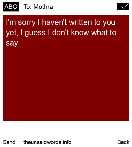 unsent message to Mothra