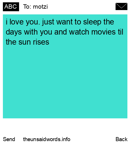 unsent message to motzi