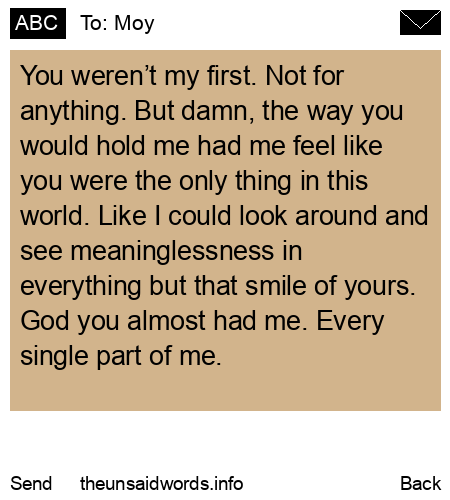 unsent message to Moy