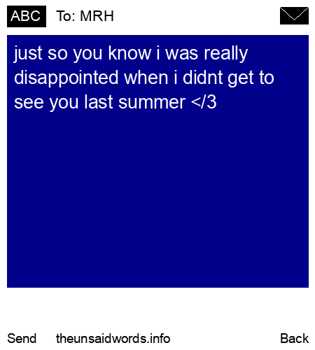unsent message to MRH