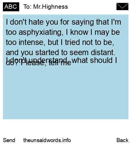 unsent message to Mr.Highness