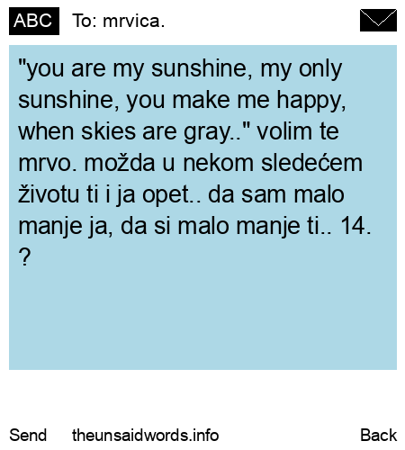 unsent message to mrvica.