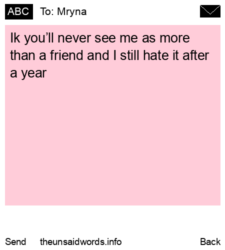 unsent message to Mryna