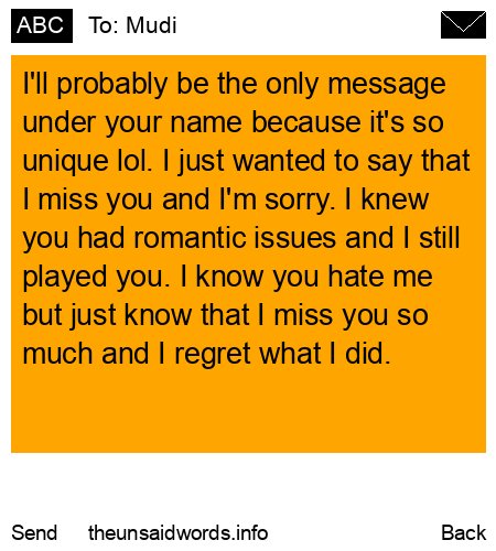 unsent message to Mudi