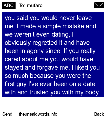 unsent message to mufaro
