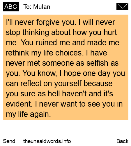 unsent message to Mulan