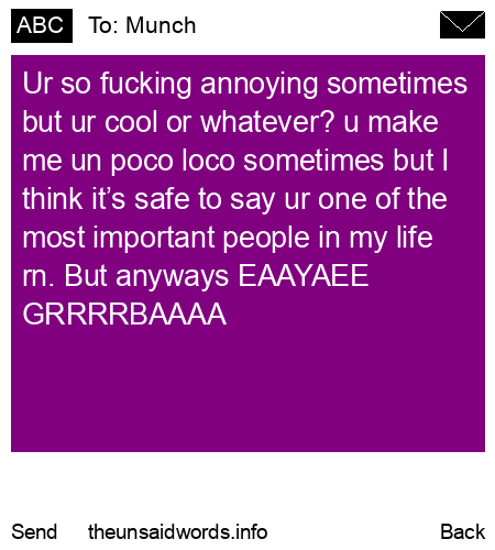 unsent message to Munch