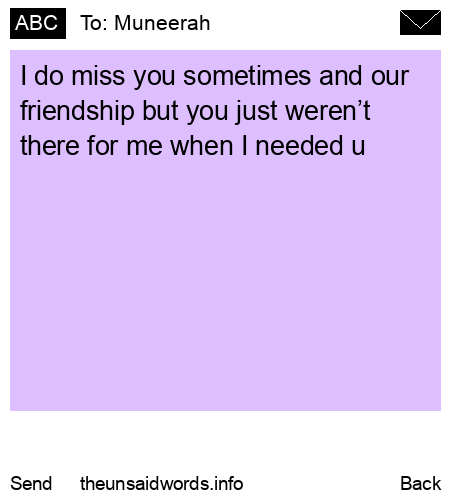 unsent message to Muneerah