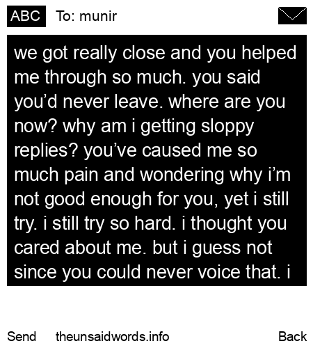 unsent message to munir