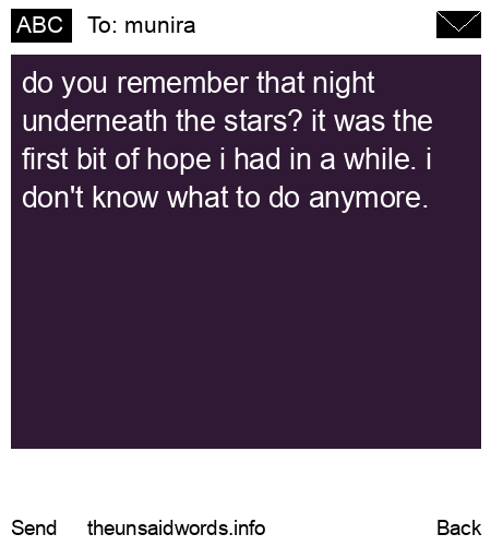 unsent message to munira