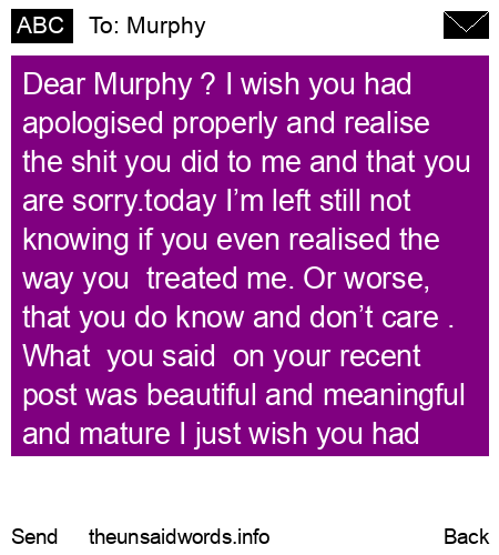 unsent message to Murphy
