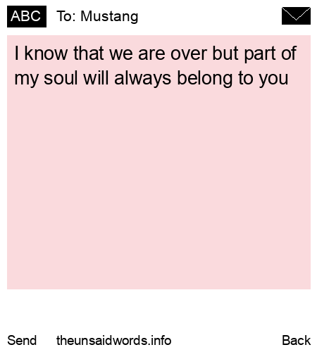 unsent message to Mustang