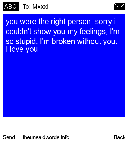 unsent message to Mxxxi