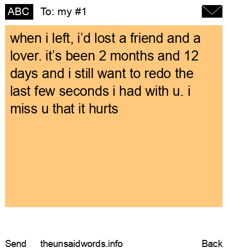 unsent message to my #1