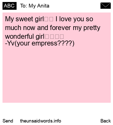 unsent message to My Anita 