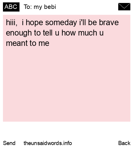 unsent message to my bebi
