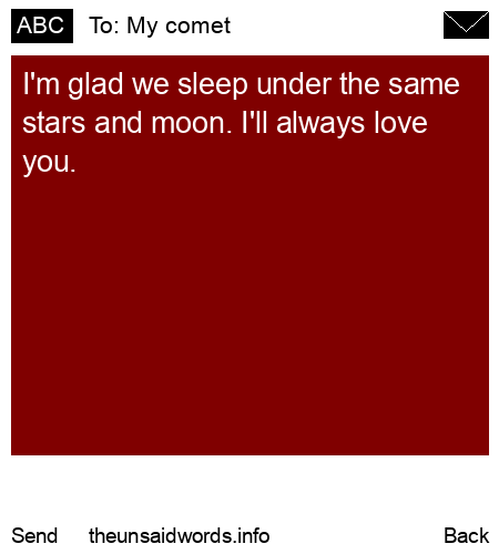unsent message to My comet