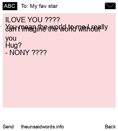 unsent message to My fav star 