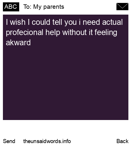 unsent message to My parents