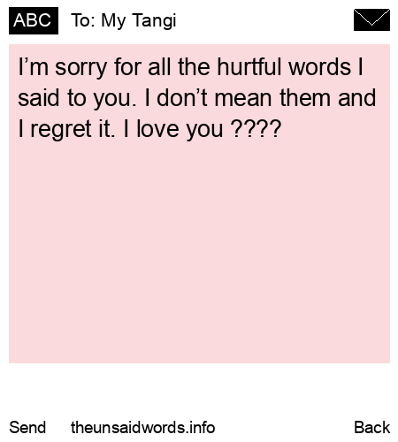 unsent message to My Tangi