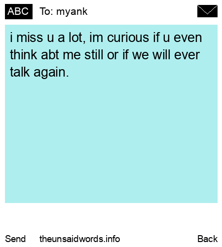 unsent message to myank