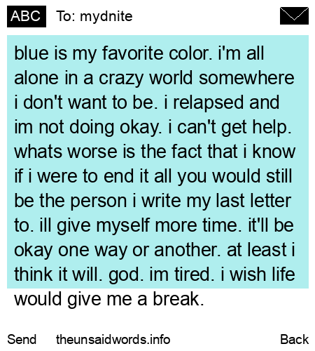 unsent message to mydnite
