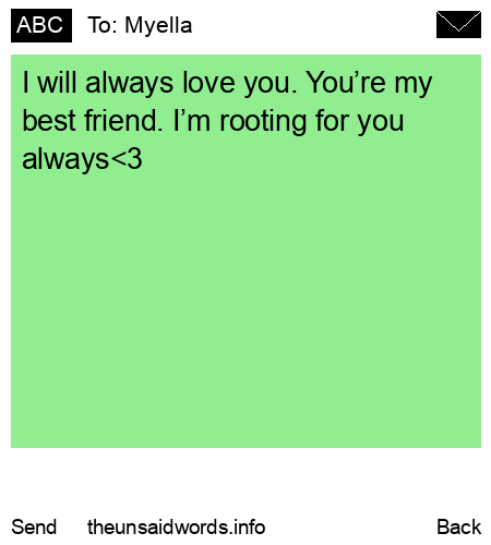 unsent message to Myella