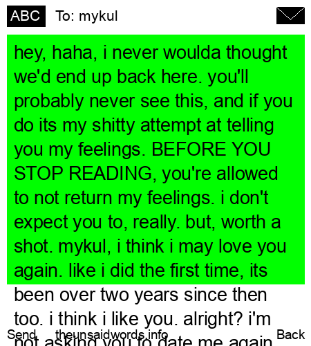 unsent message to mykul