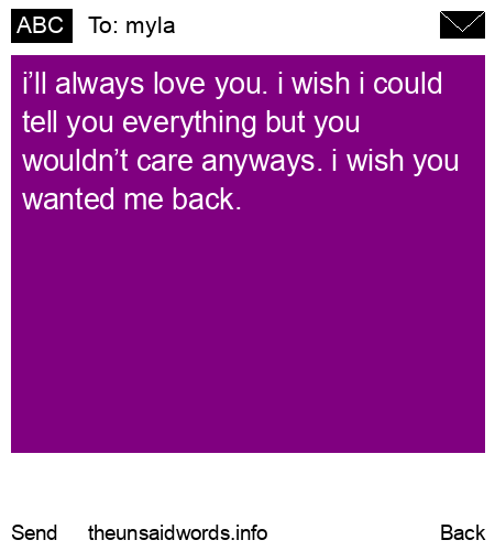 unsent message to myla