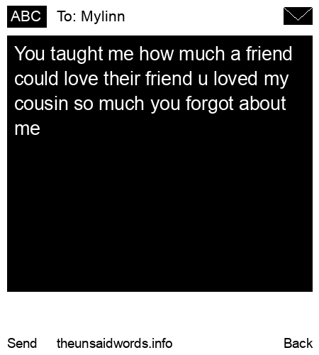 unsent message to Mylinn