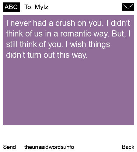 unsent message to Mylz