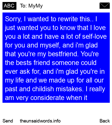 unsent message to MyMy