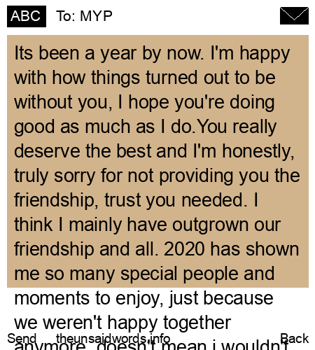 unsent message to MYP