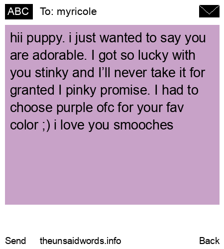 unsent message to myricole
