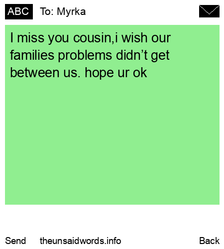 unsent message to Myrka