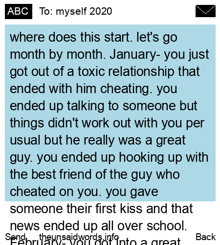 unsent message to myself 2020