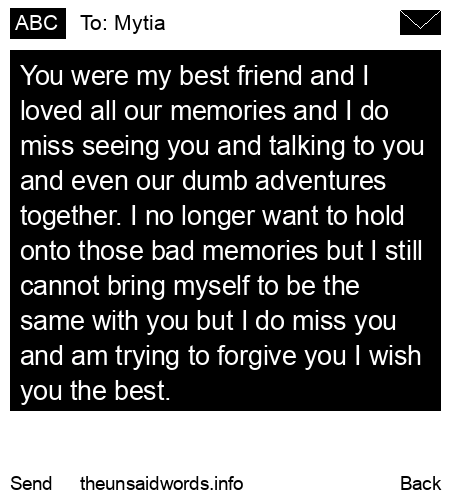 unsent message to Mytia