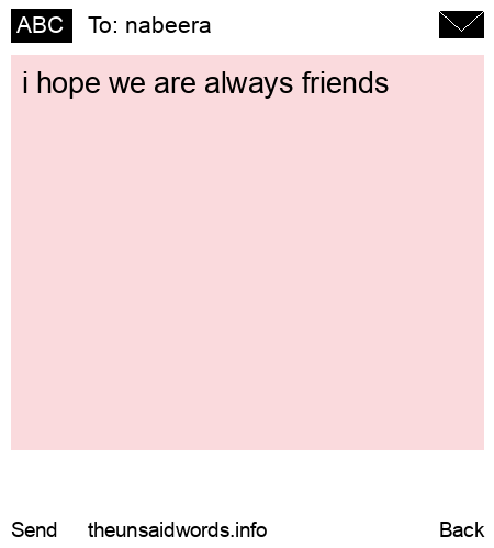 unsent message to nabeera
