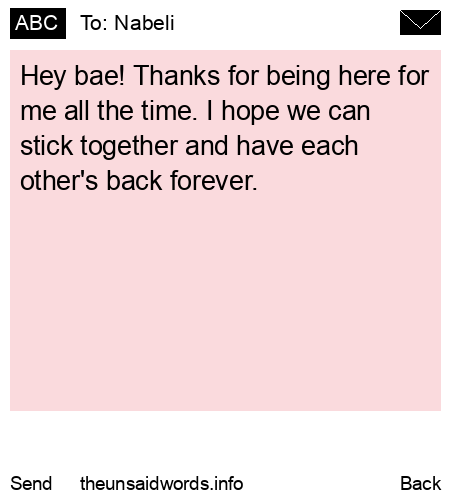 unsent message to Nabeli